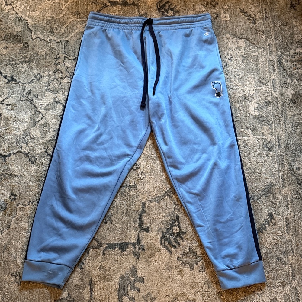 Champion Men's Sky Blue Joggers with Navy Accents